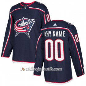 Män Ishockey Columbus Blue Jackets Tröja med eget tryck Adidas 2017-2018 Marinblå Authentic